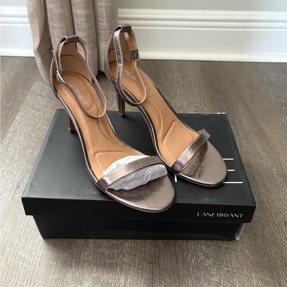 Lane Bryant Shimmering Silver Tone Heels